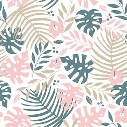 vector seamless tropical leaves pattern