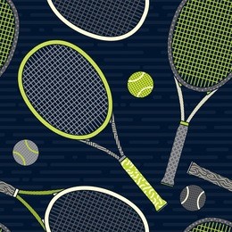 colorful racket and tennis ball seamless pattern. background wallpaper