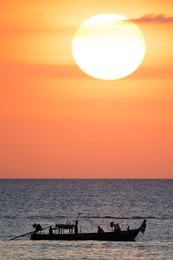 big sunset in phuket-thailand 