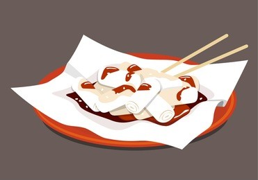 hong kong street snack: rice noodle roll