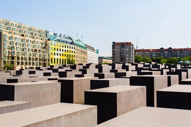  memorial to the murdered jews of europe in berlin at day.