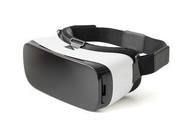 virtual reality glasses on white background