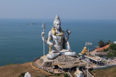 view of statue of shiva. murdeshwar, karnataka, india