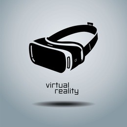 virtual reality headset icon, flat design, vector, icon, design, black & white, vr