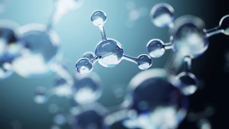 3d illustration of molecule model. science background with molecules and atoms