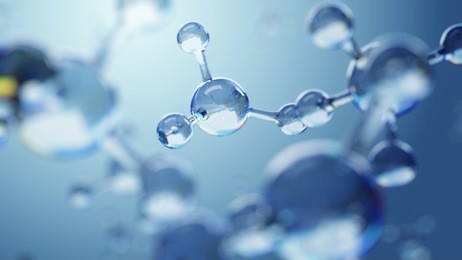 3d illustration of molecule model. science background with molecules and atoms