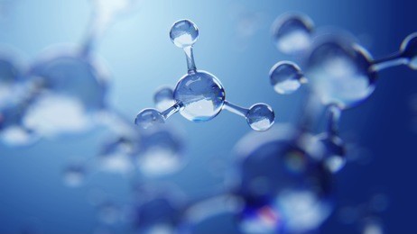 3d illustration of molecule model. science background with molecules and atoms