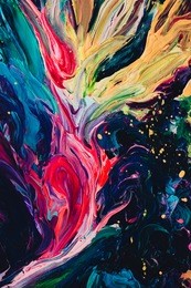 macro close up of different color oil paint. colorful acrylic. modern art concept