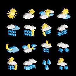 weather and nature icons - vector icon set