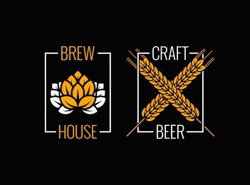 beer logo set design background