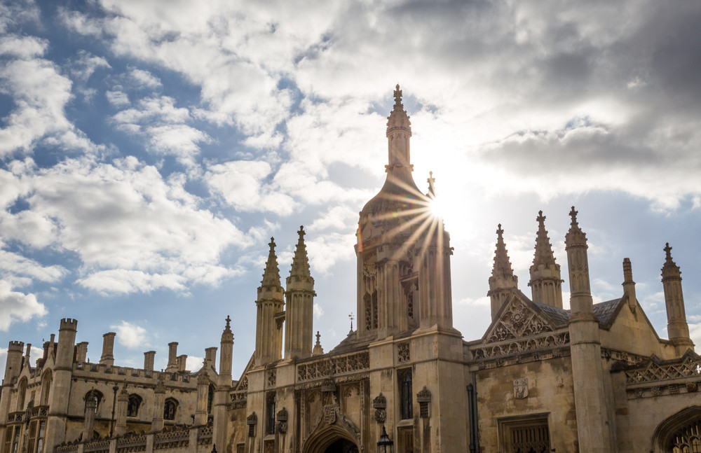 sunset at king's college, cambridge