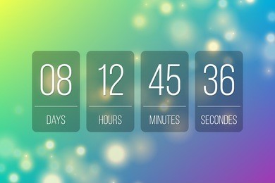 countdown web site vector flat template flip style clock timer background for coming soon or under construction transparent design