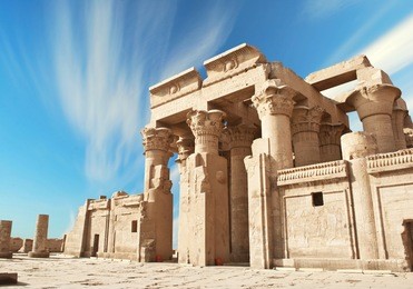 ruins of the nile temple of kom ombo, egypt