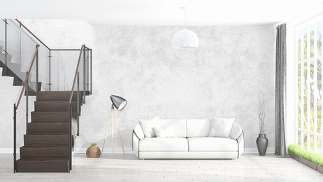 modern bright interior . 3d rendering