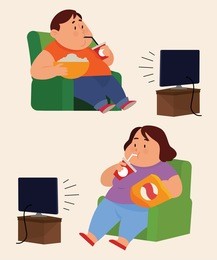 fat people watching television
