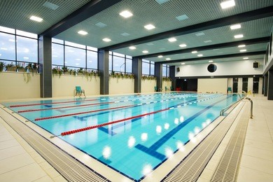 interior of a public swimming pool