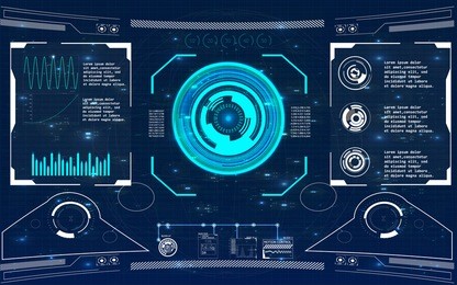 radar screen. vector illustration for your design. technology background. futuristic user interface. hud.