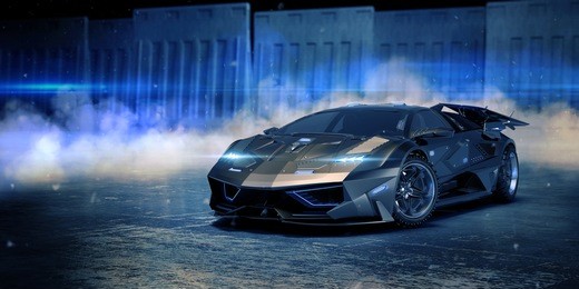 3d rendering of a brand-less generic concept car.  