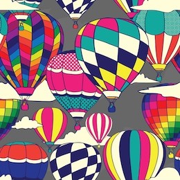 colorful retro pop hot air balloons seamless pattern. background wallpaper