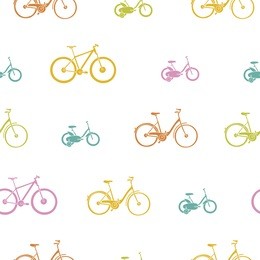 bike pattern. vector seamless background. ready for printing on textile and other seamless design.

