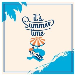 summer holiday and summer camp poster.