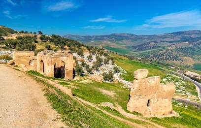cemetery at the marinid tombs in fes - morocco