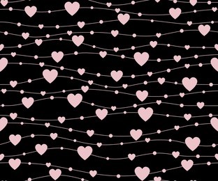 holiday background, seamless pattern with pink hearts. vector illustration.
