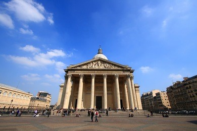 pantheon with perfect sky in summer time at paris france