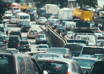 traffic jam collapse cars on highway