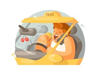 taxi driver driving
