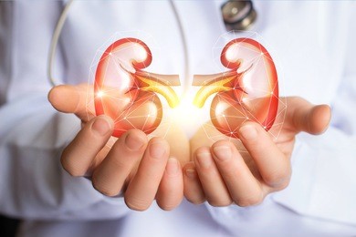 doctor supports kidneys healthy concept design .