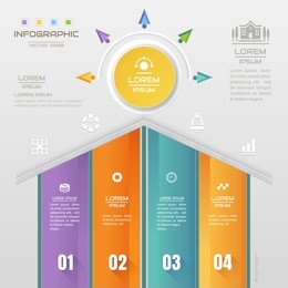 infographics home design template with business icons, process diagram, vector eps10 illustration