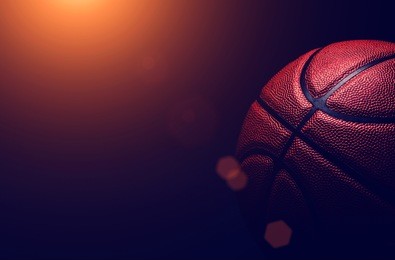 basketball ball on black background.