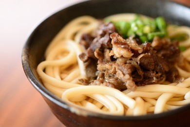 udon noodles with meat