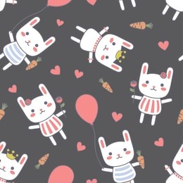 cartoon rabbit seamless baby pattern