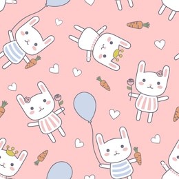 cartoon rabbit seamless baby pattern