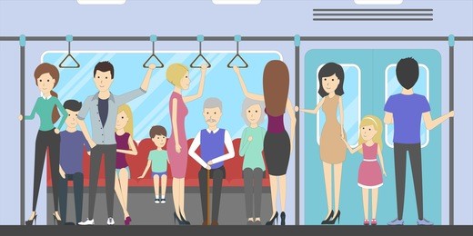 people in subway. busy traffic. crowded subway in rush hour.