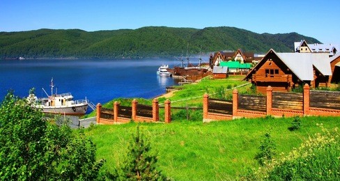 listvianka settlement, lake baikal, russia.