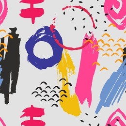 brush stroke seamless pattern. summer, spring bright texture for fabric, prints, cloth, postcards. chaotic free hand composition