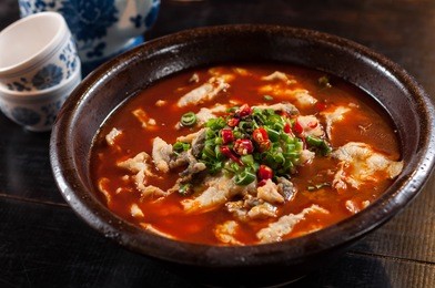 boiled fish with pickled cabbage and chili,popular chinese food