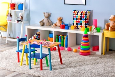 vivid kids room with toys