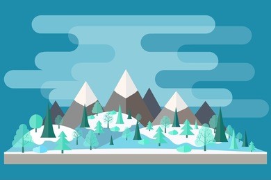 forest in flat style. winter forest. wildlife. eco lifestyle. forest view. vector illustration