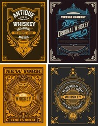 set whiskey labels. vector