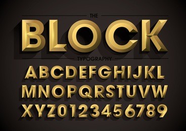 vector of stylized bold font and alphabet