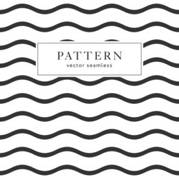 waves geometric seamless pattern. simple black and white background design. template for prints, wrapping paper, fabrics, covers, flyers, banners, posters and placards, eps10 vector illustration.