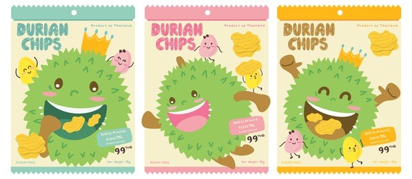 cute durian vector packaging design / mascot vector design
