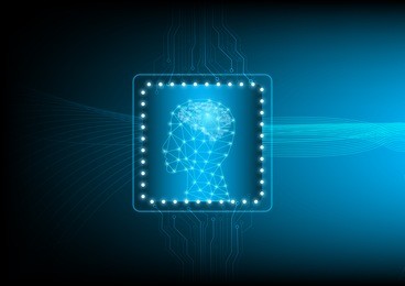 abstract digital and futuristic background of an artificial intelligence with neural network concept.