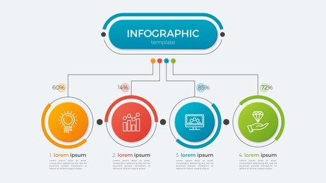 presentation business infographic template with 4 options. vector illustration.