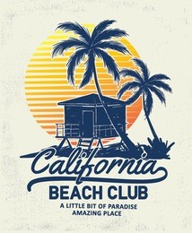 80's style vintage california print design for t-shirt and other uses