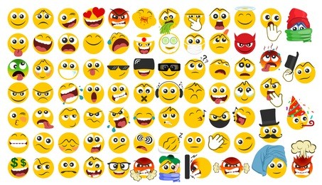 big set of emoicons in a flat design
